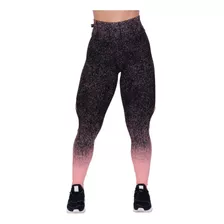 Legging Academia Degrade Feminina Recortes Cós Alto Poliamid