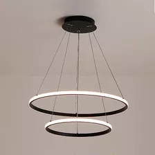 Lustre Pendente Moderno 2 Aros Anéis Arcos Led 3em1 48w