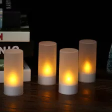 4 Pçs / Set Recarregável Led Cintilando Sem Chama Velas