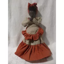 Muñeca Antigua Cubana,con Traje Tipico Colonial, Tela