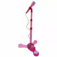 Microfone Infantil Rosa C/ Pedestal Entrada Mp3 - Fenix