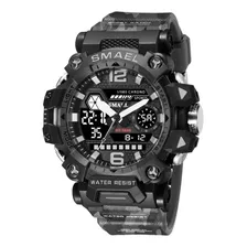 Relógio Smael Estilo G-shock Militar 8072mc Preto Camuflado 