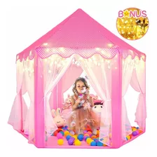 Carpa Para Niños Con Star Lights, Juguete Castillo Hexagonal