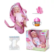 Boneca Bebê Menina Baby Doll Passeio C/ Acessórios - Bambola