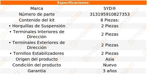 Pack Terminales Horquillas Tornillos Murano 05/08 Syd Foto 2