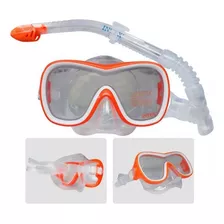 Careta Buceo Snorkel Doble Valvula Goma Termoplastica Intex