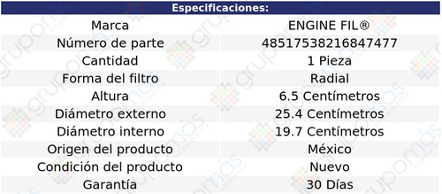 Filtro De Aire Engine Fil Plymouth Caravelle L4 2.6l 1983 Foto 2