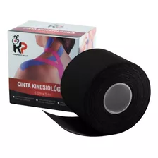 Cinta Kinesiológica De 5 Cm X 5 M Color Negra Color Negro