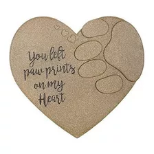 Paw Print On My Heart Memorial Stepping Stone