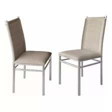 Kit 2 Cadeiras De Jantar Tókio Aço/ Tecido Couro Sintético