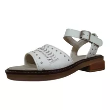 Sandalias Zuca Color Blanco, Con Tachas