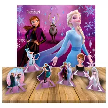 Kit Festa Completo Decoração Frozen Anivers Display + Painel