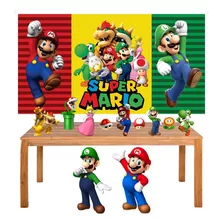 Kit Festa Super Mario Display Duplo + Painel 150x100cm