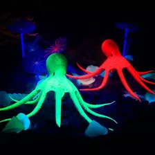 Decoracion Acuario Pulpo Fluorescente Agua