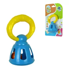 Brinquedo Infantil Educacional Bebê Chocalho Sino Colorido Cor Azul