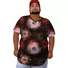 Camisa Longline Masculina Estampa Super Estilosa Plus Size