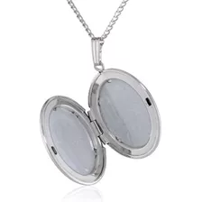 Locket Ovalado De Flores De Plata Esterlina 20