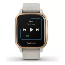 Smartwatch Garmin Venu Venu Sq - Music Edition 1.3 Caixa 40mm De Polímero Reforçado Com Fibra Light Sand, Pulseira Light Sand E O Arco Rose Gold De Alumínio Anodizado