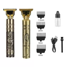 Máquina De Acabamento Cabelo Barba Pelos Elétrico Corpo T9 Cor Dourado 110/220v