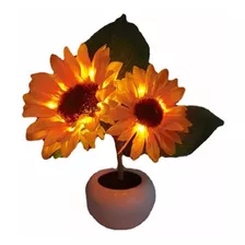Lámpara Decorativa Led De Mesa Diseño Flor Girasol Interior