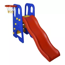 Escorregador Infantil 4 Degraus Plástico Playground + Cesta