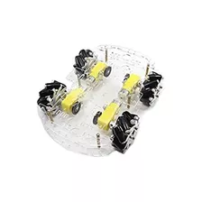 Kit Chasis Carro Robot 4wd 2 Bases Acrílicas Llantas Mecanum