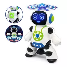 Robô Dançarino Brinquedo Infantil Luz Som Musica Giratório