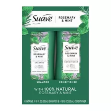 Suave Shampoo & Acondicionador Rosemary Menta 532ml 2pc.