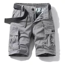 Shorts Carregam 95% De Algodão E Bolsos Para Homens Folgados