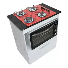 Kit Balcão Salvia + Cooktop 4 Bocas E Forno Elétrico 48l