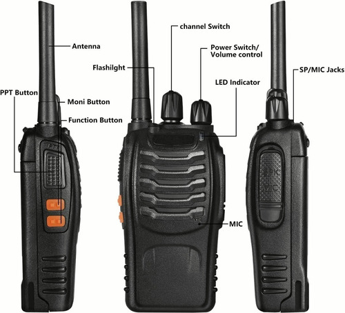 Walkie-talkie Inalmbrico Con Manos Libres, 2 Piezas Foto 3