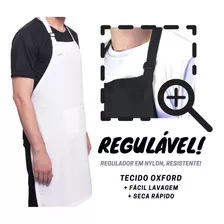 Avental Com Bolso Oxford Branco Hamburgueria Chef Balcão