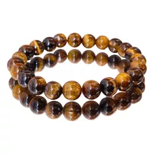 Pulseira De Pedra Natural Olho De Tigre 8 Mm Proteção