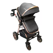 Coche De Paseo Happy Baby Alizze Gris Con Chasis Color Dorado