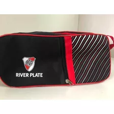Bolso Botinero De River Plate Licencia Oficial +set De Baño Color Negro