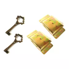 Fechadura Para Porta De Armário Guarda Roupas C/ Chave - 2pç