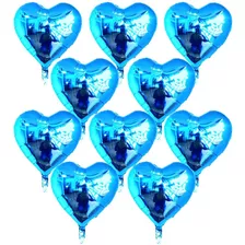 Set Pack Globos Corazones Metalizados 22cm X 10 Un.