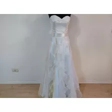 Vestido Novia O 15 De Raso Y Organza Con Volados