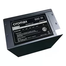 Fuente 500w Cromax 20+4 Sata Fan 8cm Negra Box