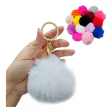 Chaveiros Femininos Argola Chaveiro Pelúcia 8 Cm Pom Pom