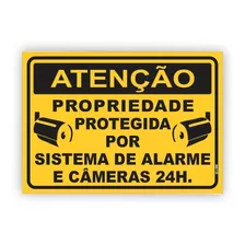 Placa Aviso Propriedade Protegida Sistema De Câmera E Alarme