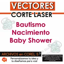 Vectores Bautismo Nacimiento Baby Corte Laser!