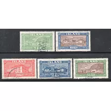 Islandia Serie Completa X 5 Sellos Usados Paisajes Año 1925