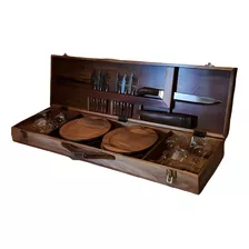 Set Asado Portatil Plato Copa Cubiertos Estuche