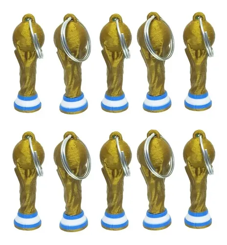 Copa Mundial Llavero Cumpleaños De Argentina Souvenirs X10 Dorado