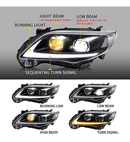 Faros Proyector Led Para Toyota Corolla Con Seal De Giro Foto 2