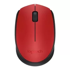 Mouse Logitech M170 Rojo Y Negro Inalambrico Receptor Mini 