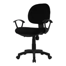 Silla Secretarial Mundo In Jm-006 Tapizada En Tela Color Negro