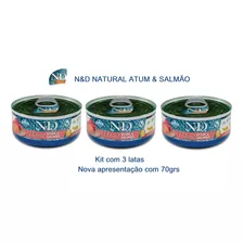  Ração Úmida N&d Natural Gatos Atum E Salmão 80g -3 Latas