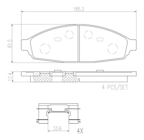 Set-4 Balatas Ceramica Delanteras Marauder 4.6l V8 03-04 Foto 2